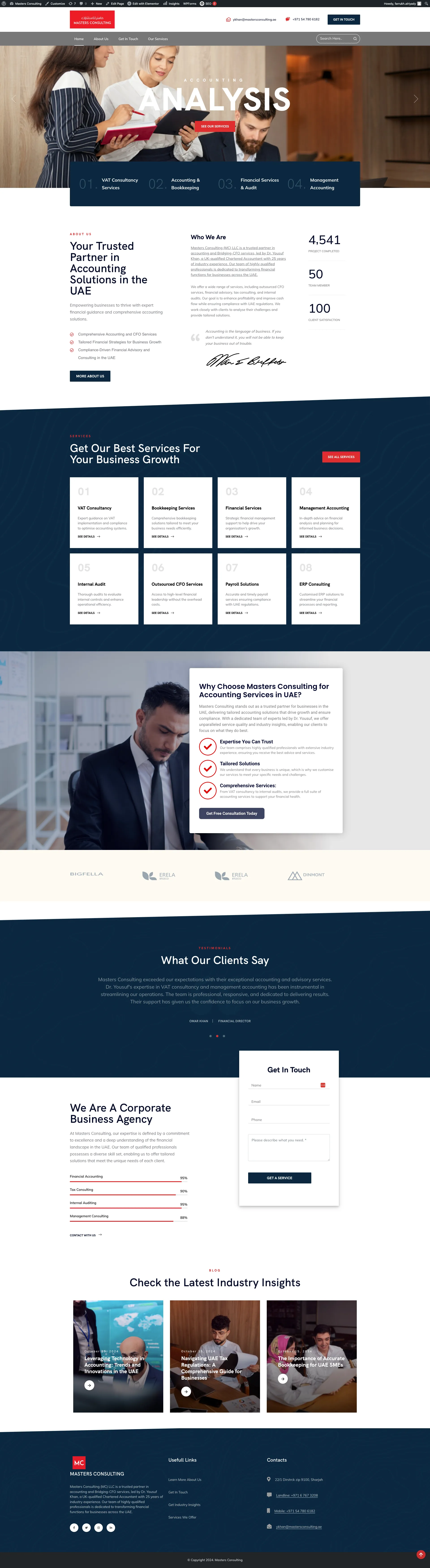 Masters Consulting full page design