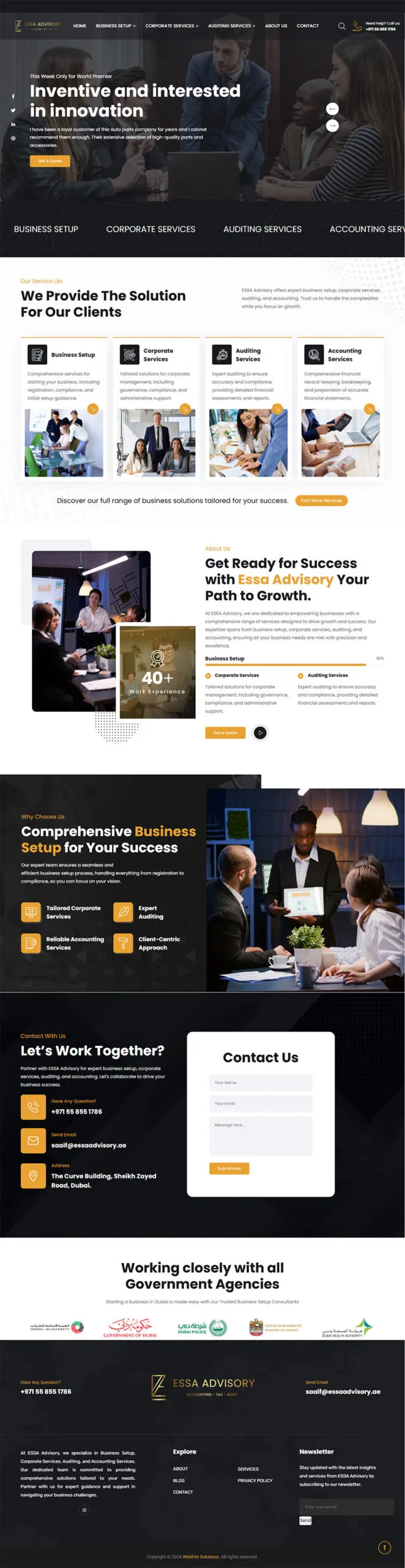 Essa Advisory full page design