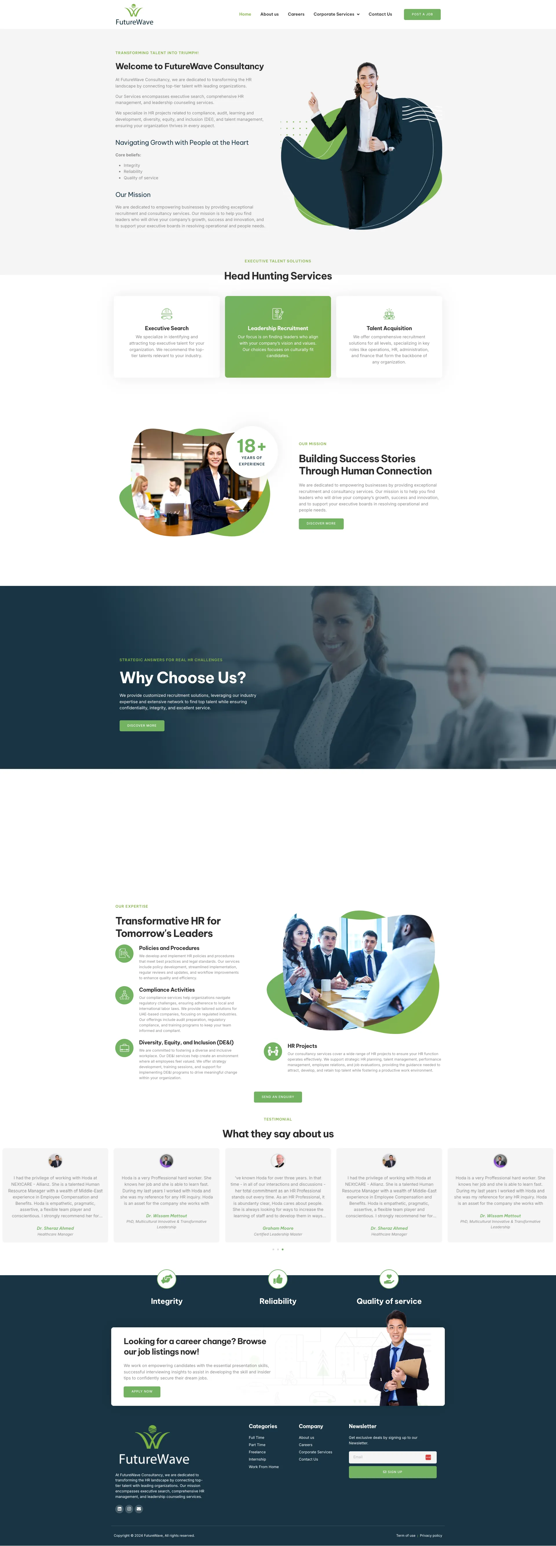 FutureWave Consult full page design