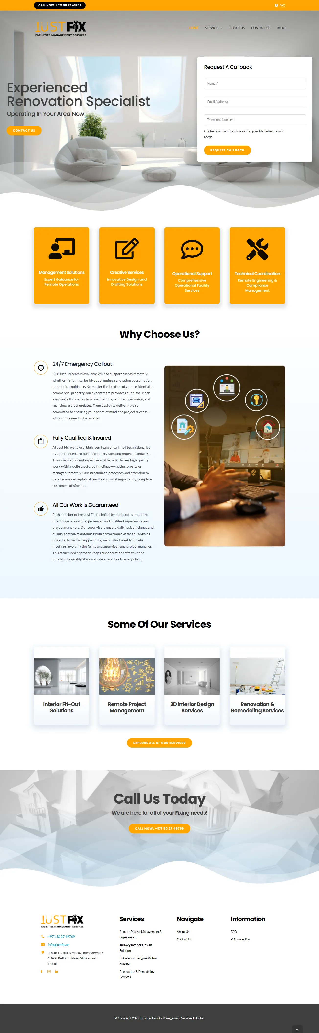 Just Fix – WordPress Website Design full page design
