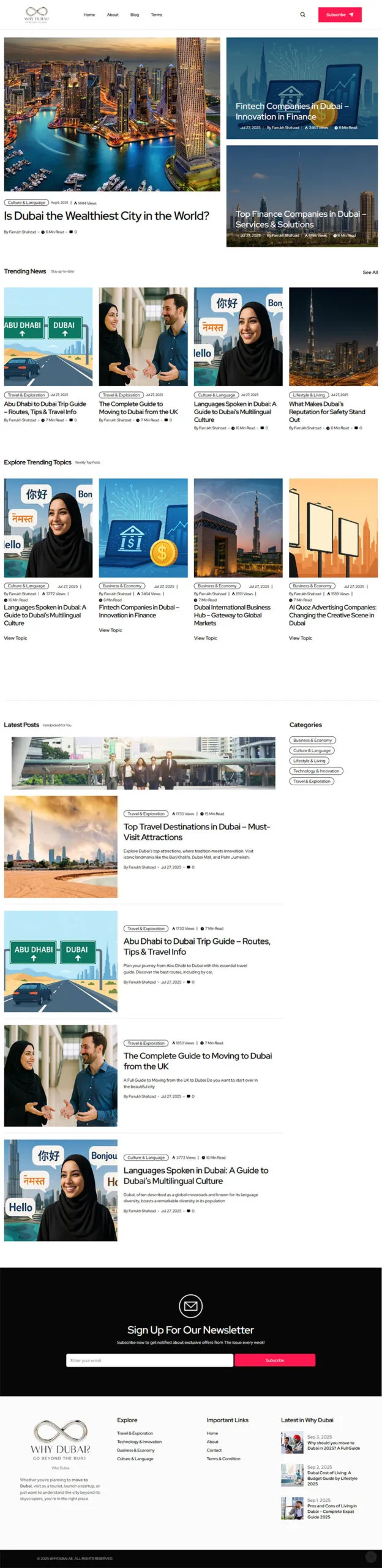 Why Dubai? full page design